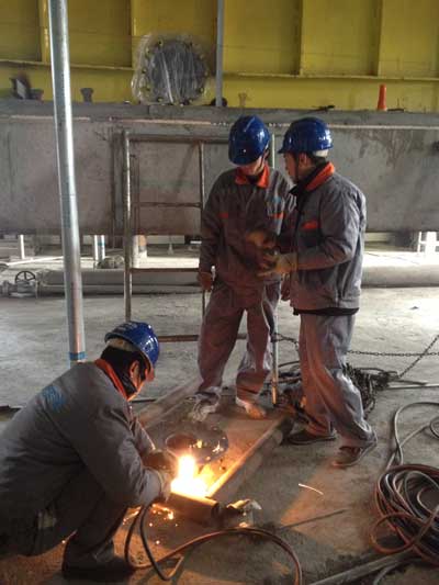 大流量連接前機加制作法蘭